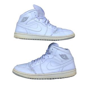 2016 Nike Air Jordan 1 Mid White Wolf Grey Size 13